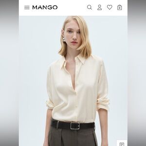 Mango Cream Poplin Shirt